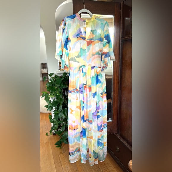 Forte Forte Silk Chiffon Dress with "Up Above in The Sky" Print in Morning. 10 - Picture 9 of 16